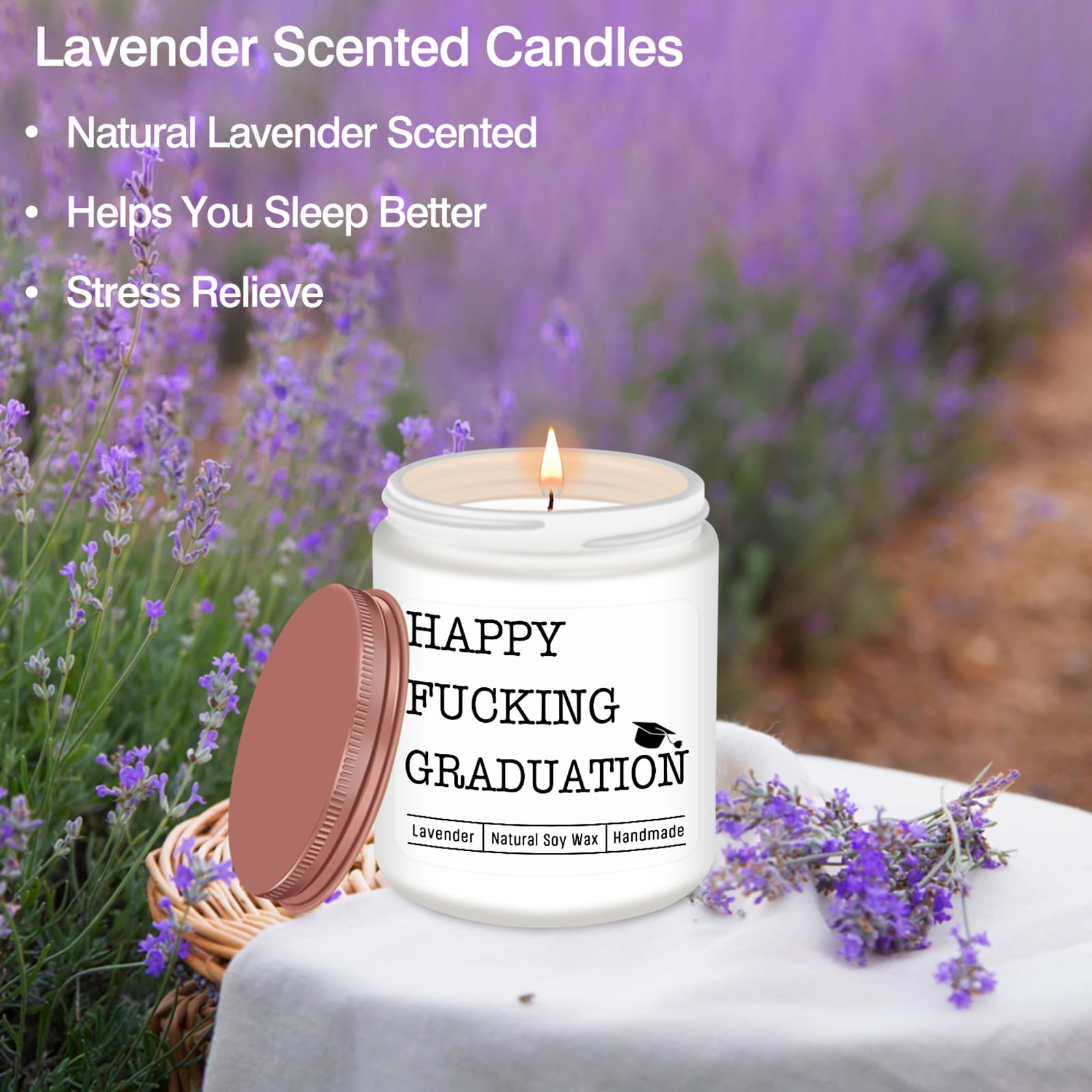 Homsolver bougie lavande relaxation douce – calme après les examens.