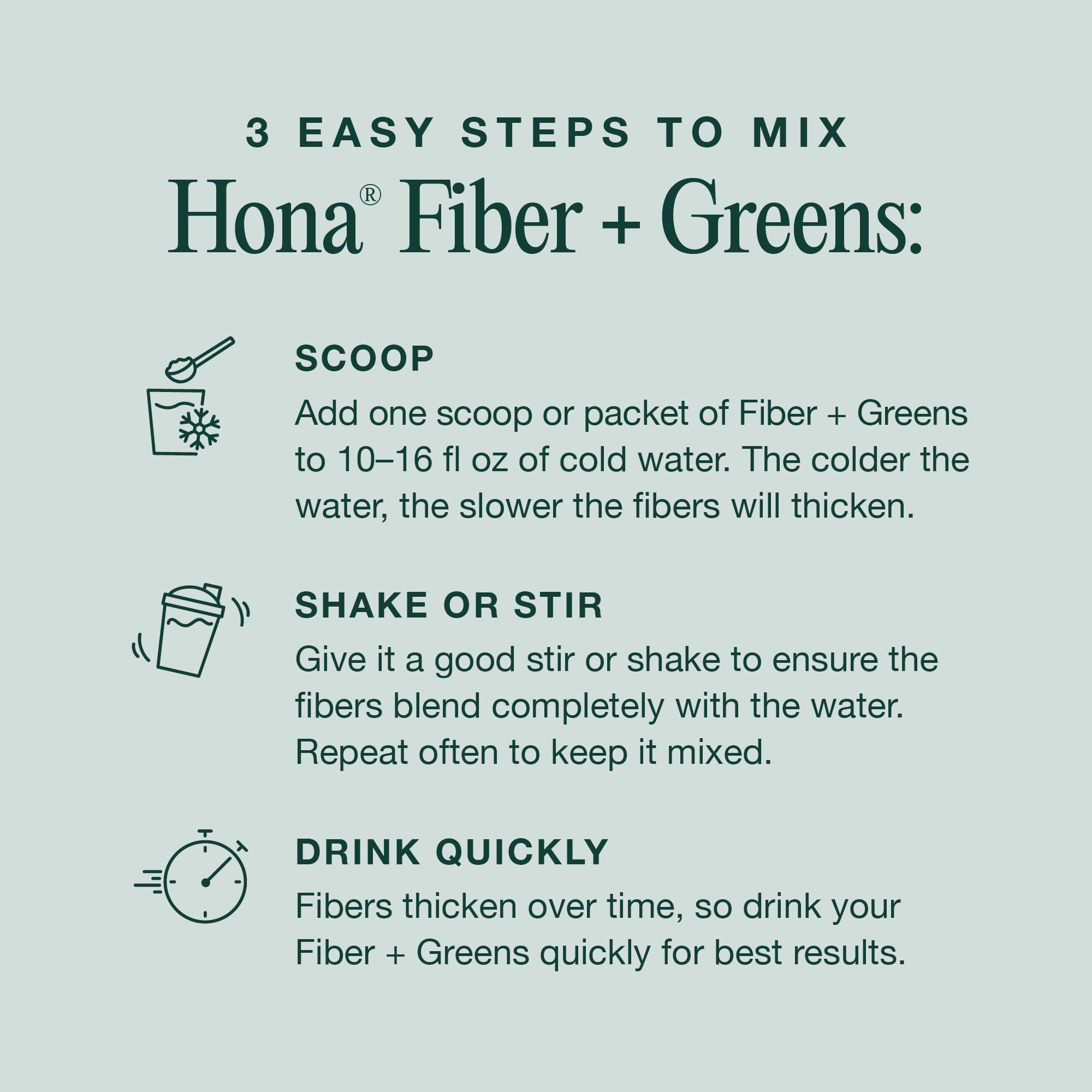 Hona Fiber + Greens usage quotidien, bien-être potentiel et vitalité.