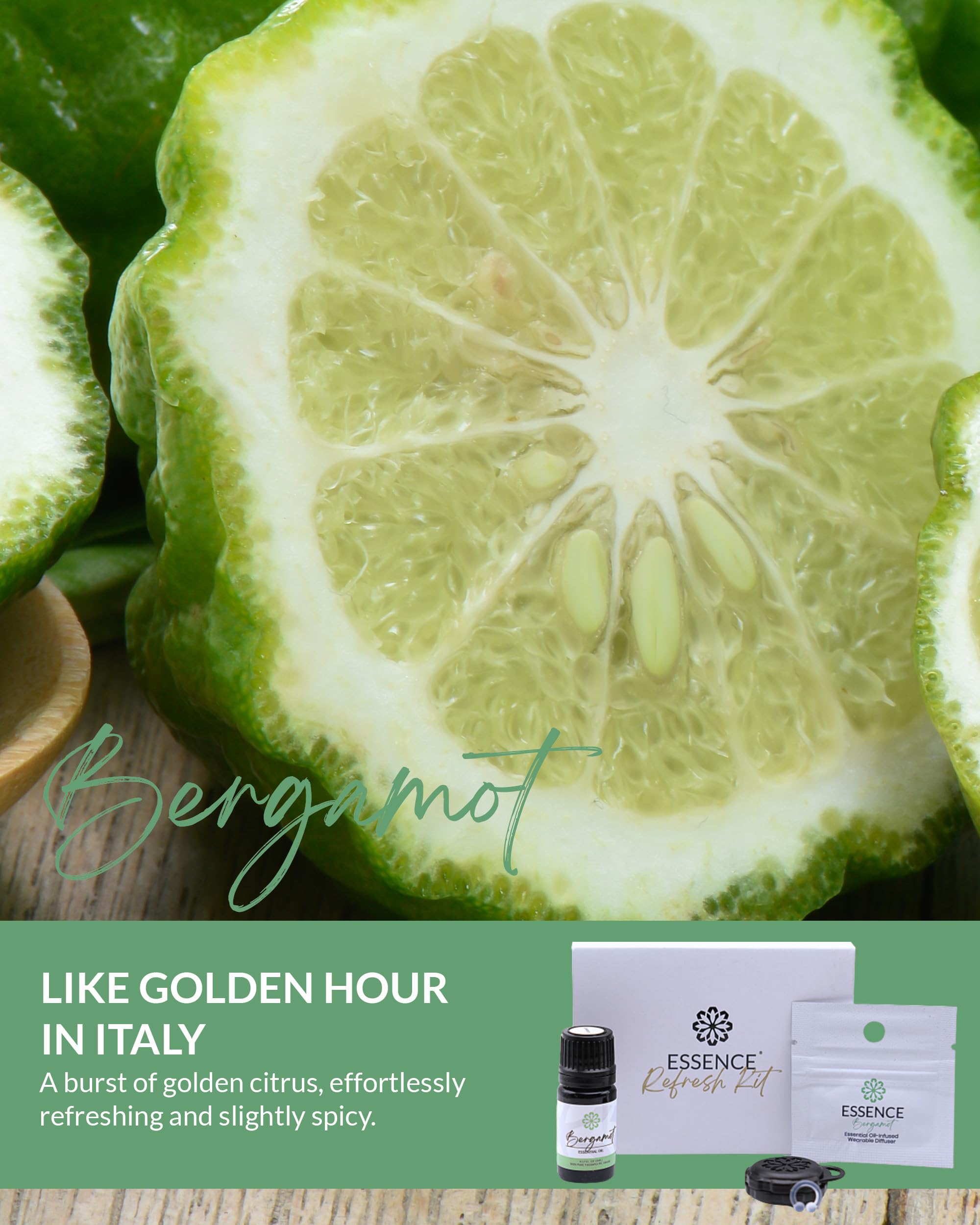 HONÉ Essence notes bergamote et agrumes: parfum vivifiant pour votre moment.