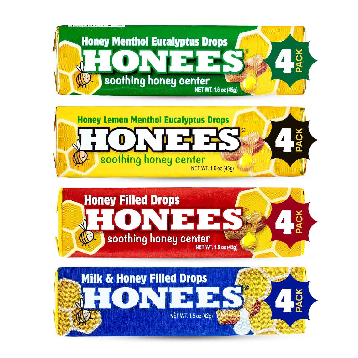 Honees bonbons gorge miel-rempli, apaisement naturel rapide pour la gorge.
