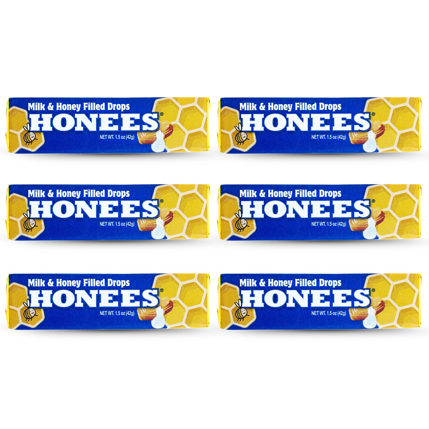 Honees bonbons miel lait emballe barre, format pratique