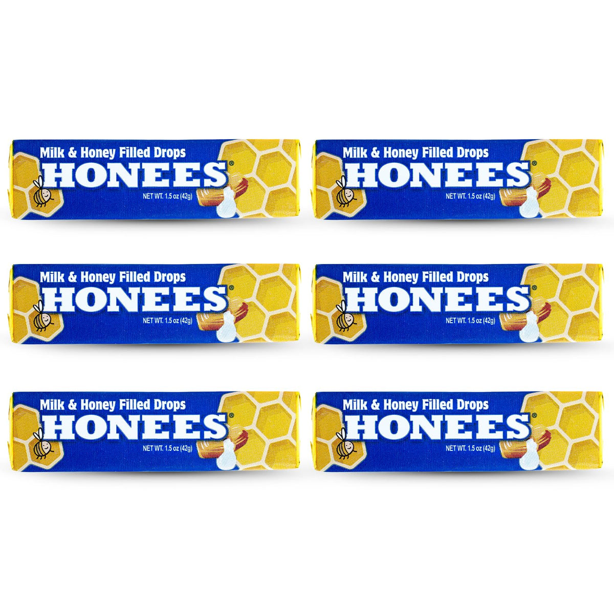 Honees bonbons miel lait emballe barre, format pratique