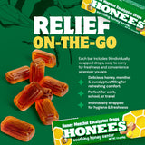 Pastilles Honees miel-menthol en boîte, douceur et hydratation de la gorge.
