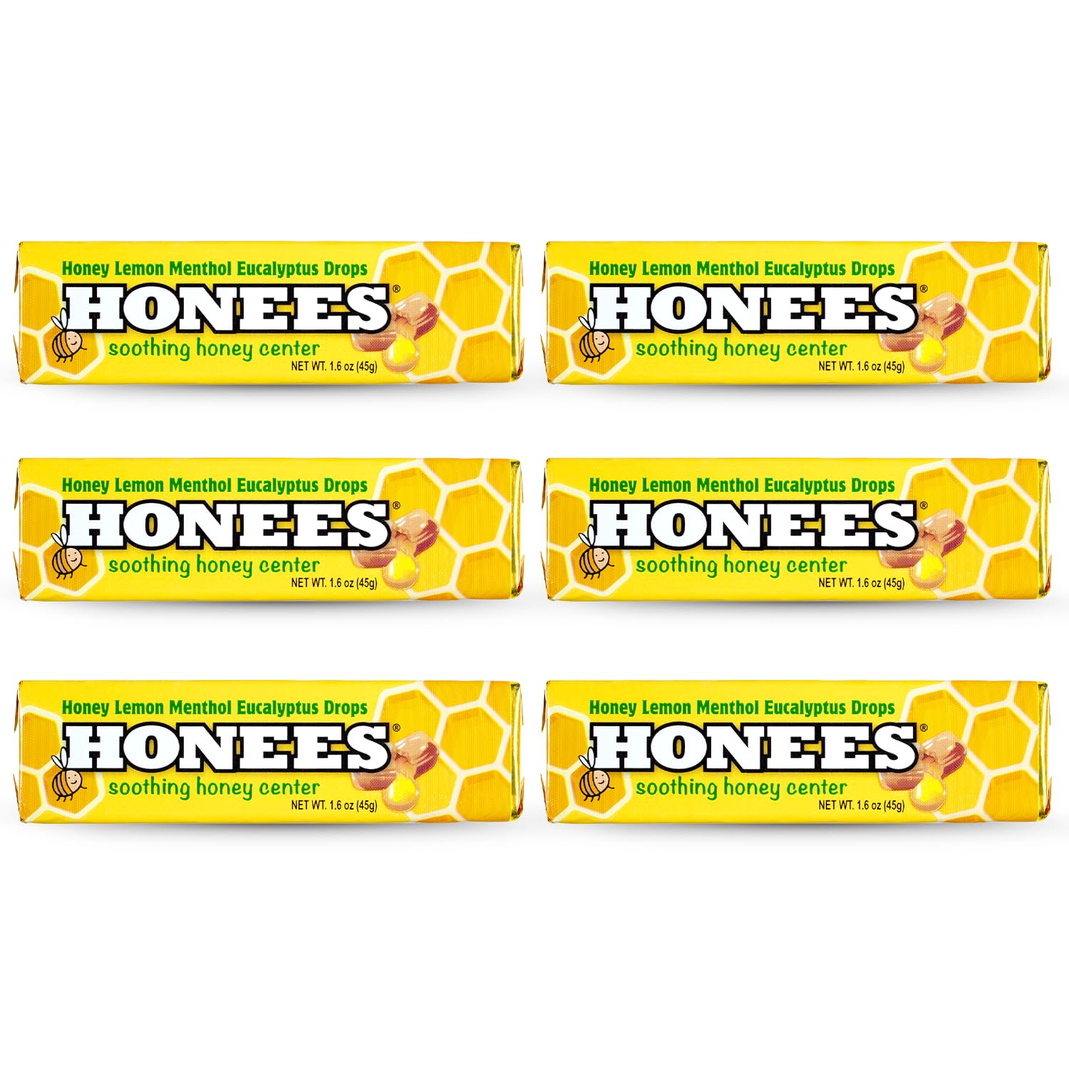 Pastilles Honees menthol citron dans boîte: soulagement naturel pour gorge irritée.