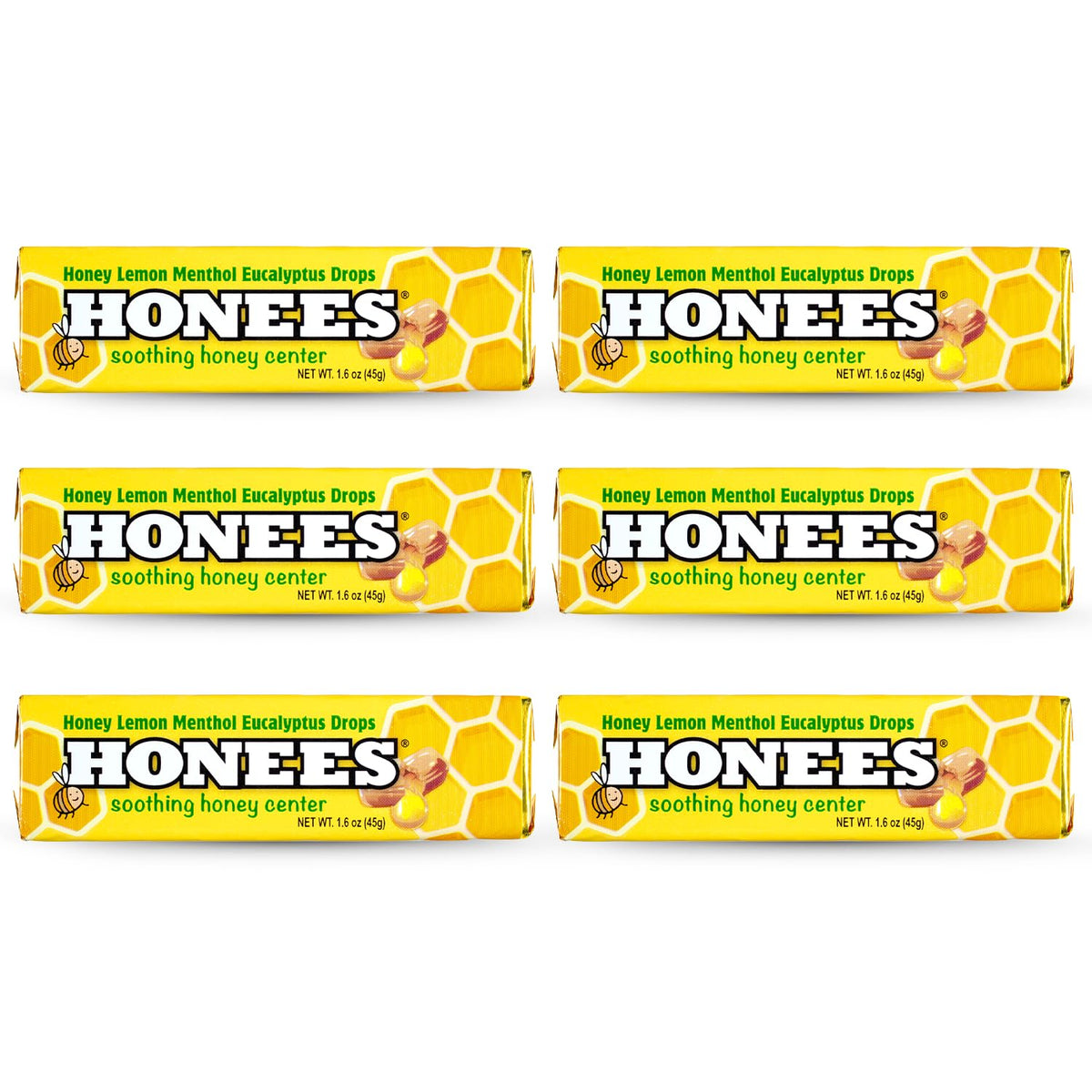 Pastilles Honees menthol citron dans boîte: soulagement naturel pour gorge irritée.
