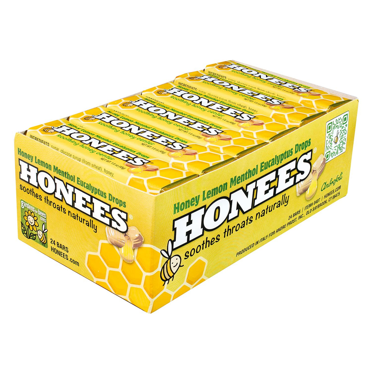 Pastilles Honees Miel Citron, emballage pratique pour emporter et apaiser la gorge.