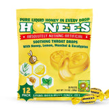 Gouttes Honees miel citron menthol eucalyptus en bouteille, goût rafraîchissant