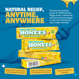 Honees Drops Miel Gingembre – 12 barres faciles à emporter, soin en déplacement.