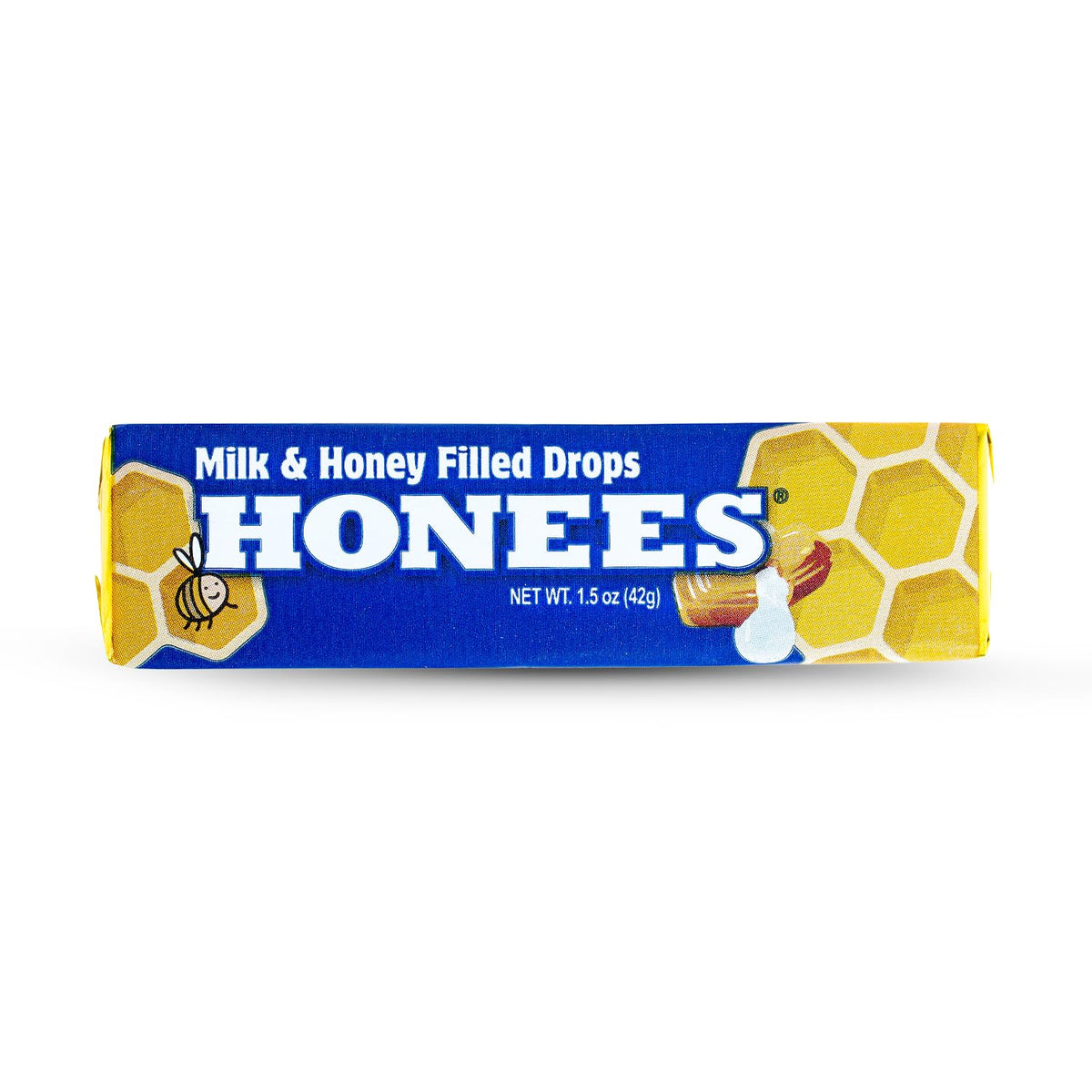 Honees Drops Miel Lait – emballage compact pratique pour le voyage.