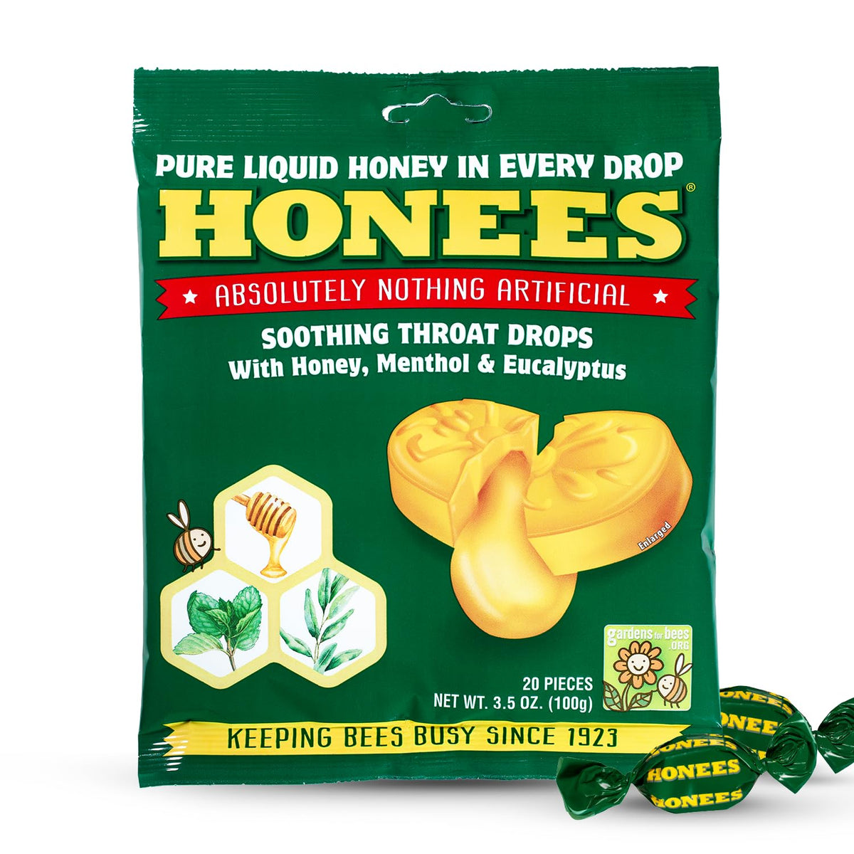 Pastilles Honees menthol-éucalyptus miel : fraîcheur durable pour la gorge