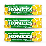 Gouttes Honees menthol- eucalyptus en boîte portable pour un soulagement rapide.