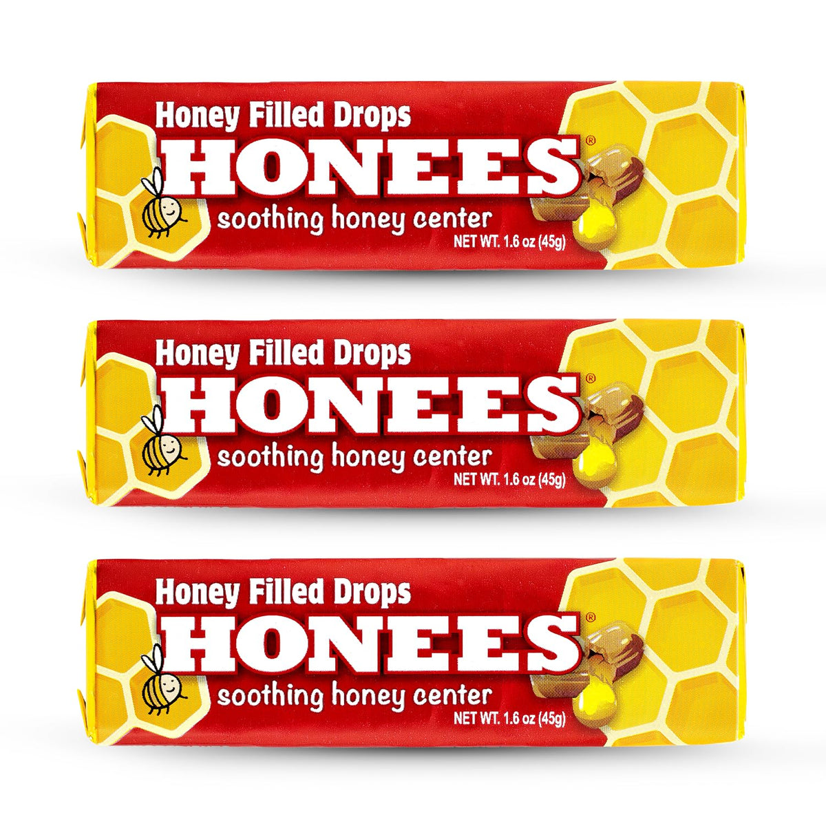 Gouttes Honees au miel dans une boîte, douceur naturelle pour gorge.