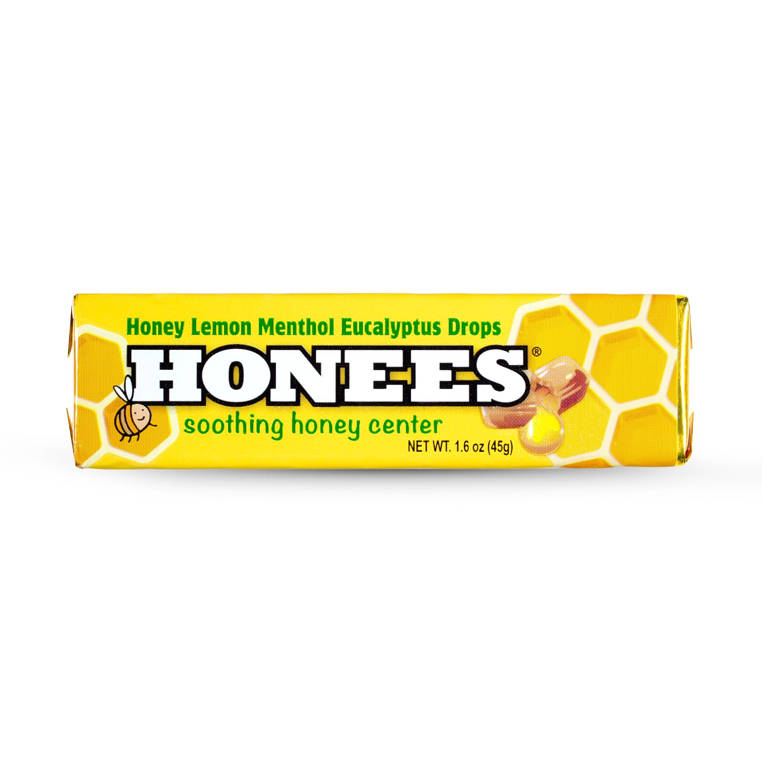 Honees menthol citron miel pastilles: soulagement rafraîchissant pour gorge irritée.