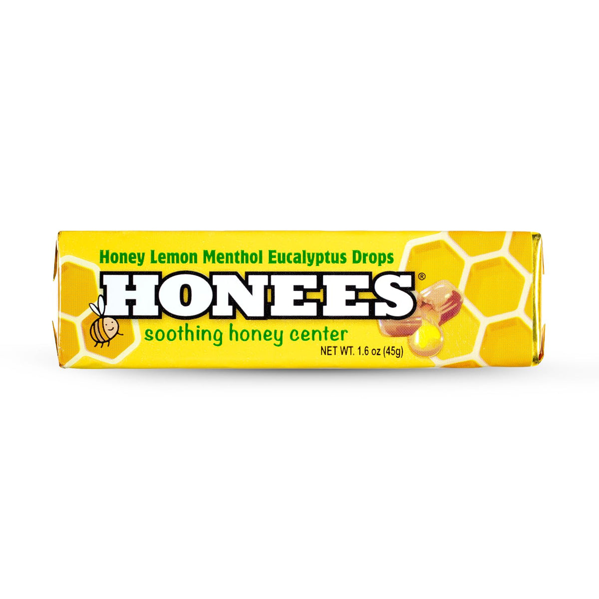 Honees menthol citron miel pastilles: soulagement rafraîchissant pour gorge irritée.