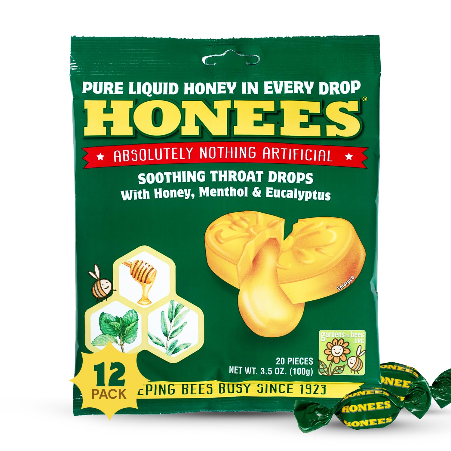 Pastilles Honees Menthol Éucalyptus au miel — boîtes visibles apportant douceur et fraîcheur.