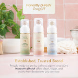Honestly pHresh – formule sans sulfates et sans parabènes pour peaux sensibles.