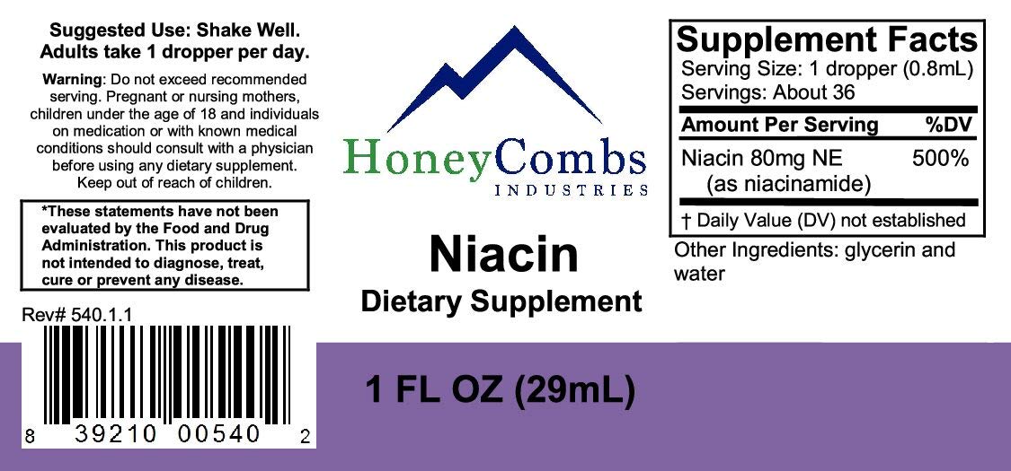 HoneyCombs Niacine gouttes: administration directe ou dans boisson pour simplifier l’apport quotidien.