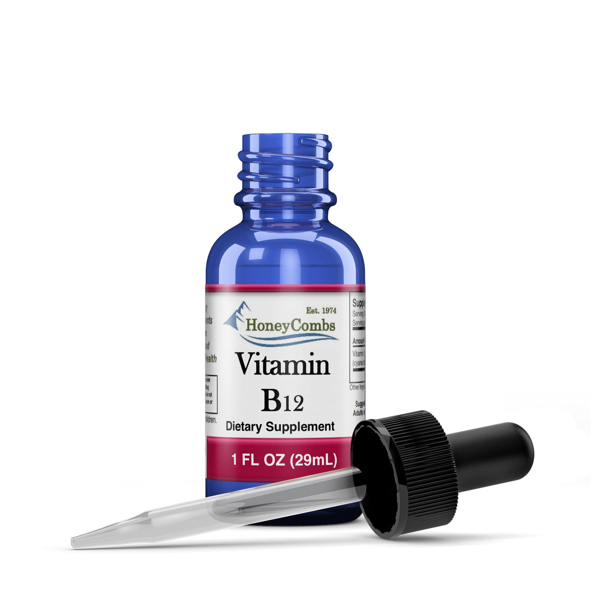 HoneyCombs Vitamine B12 gouttes bouteille: énergie naturelle et bien-être.
