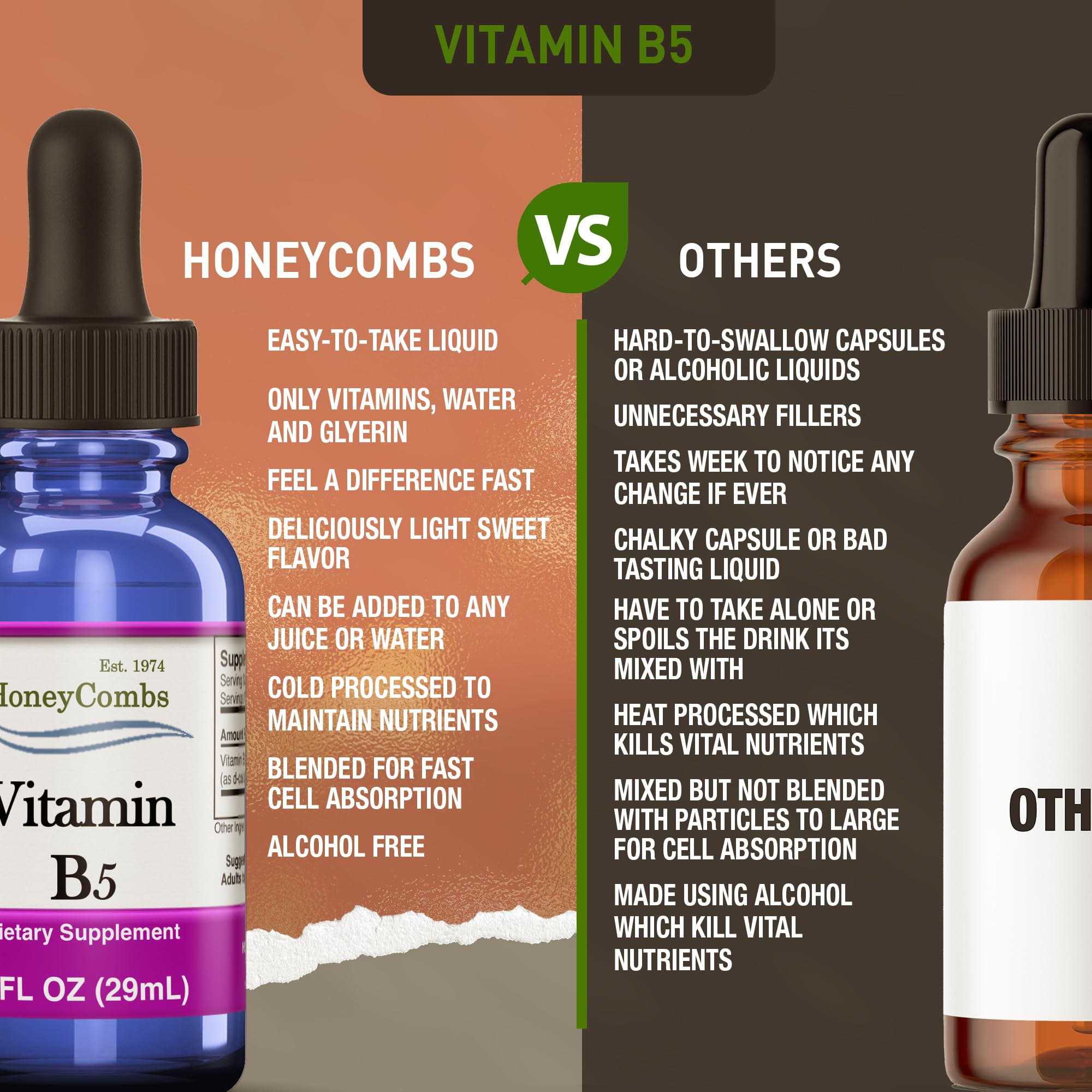 HoneyCombs Vitamin B5 dose quotidienne: soutien immunitaire et équilibre hormonal