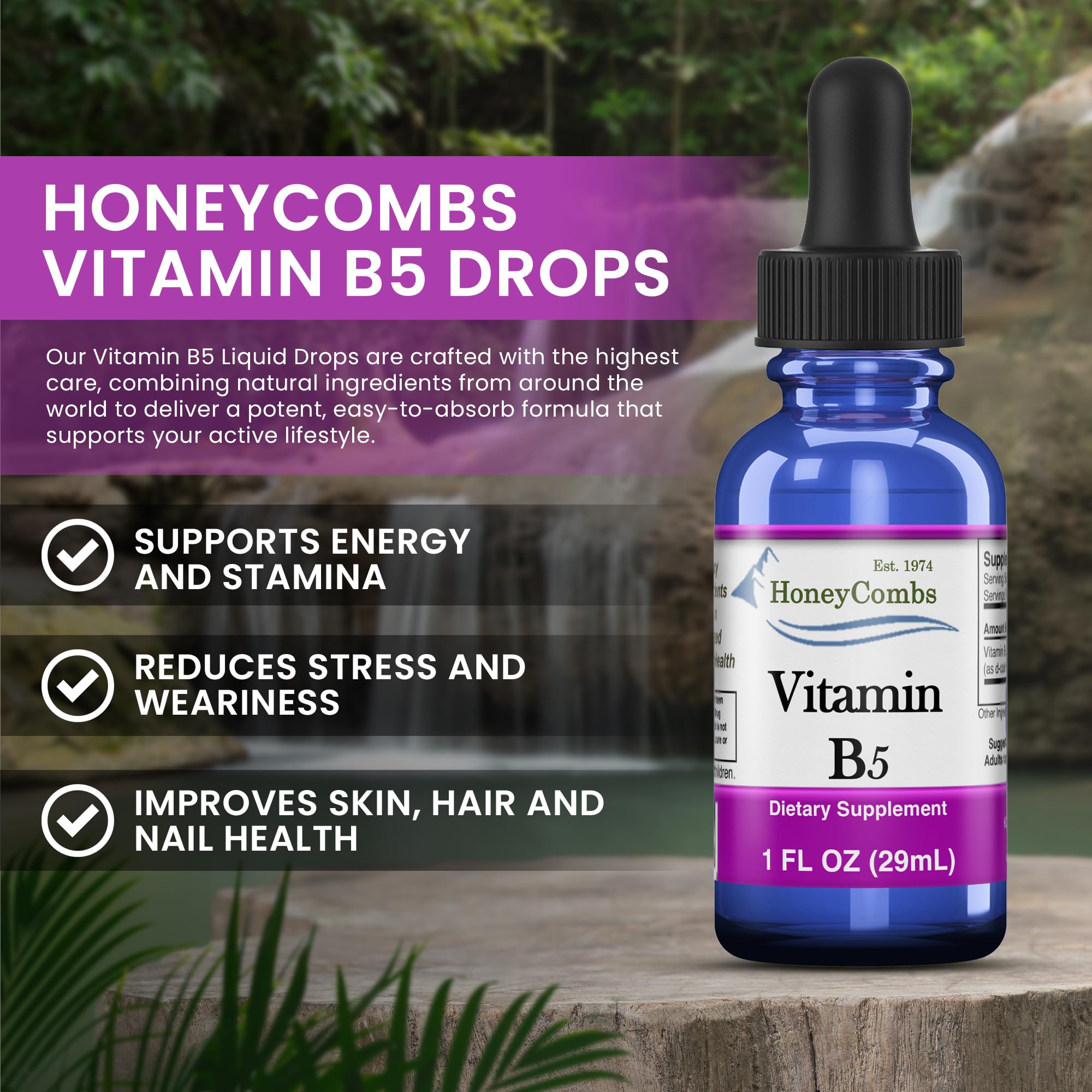 HoneyCombs Vitamin B5 gouttes-pipette: absorption facile pour routine santé