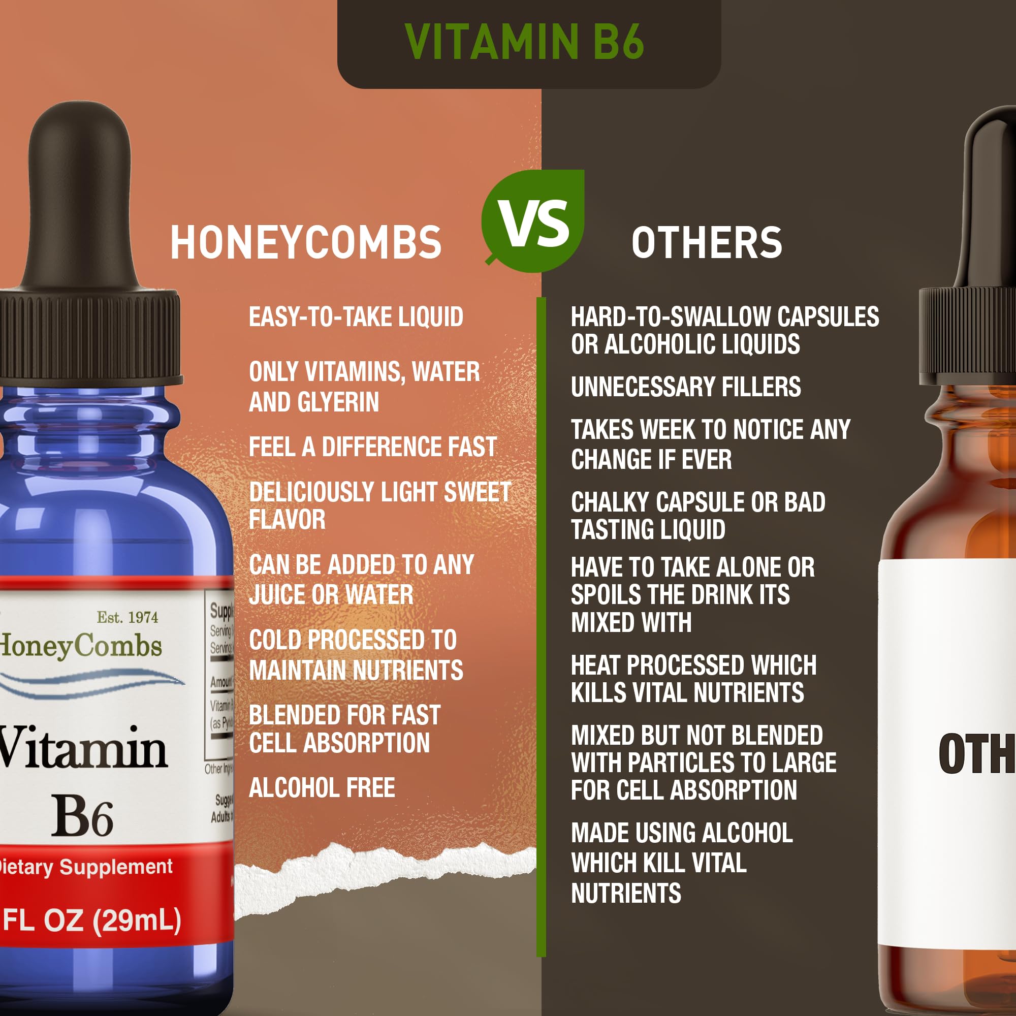 HoneyCombs Vitamine B6 formulation-vegan gouttes-formats-en-vrac pour toute la famille