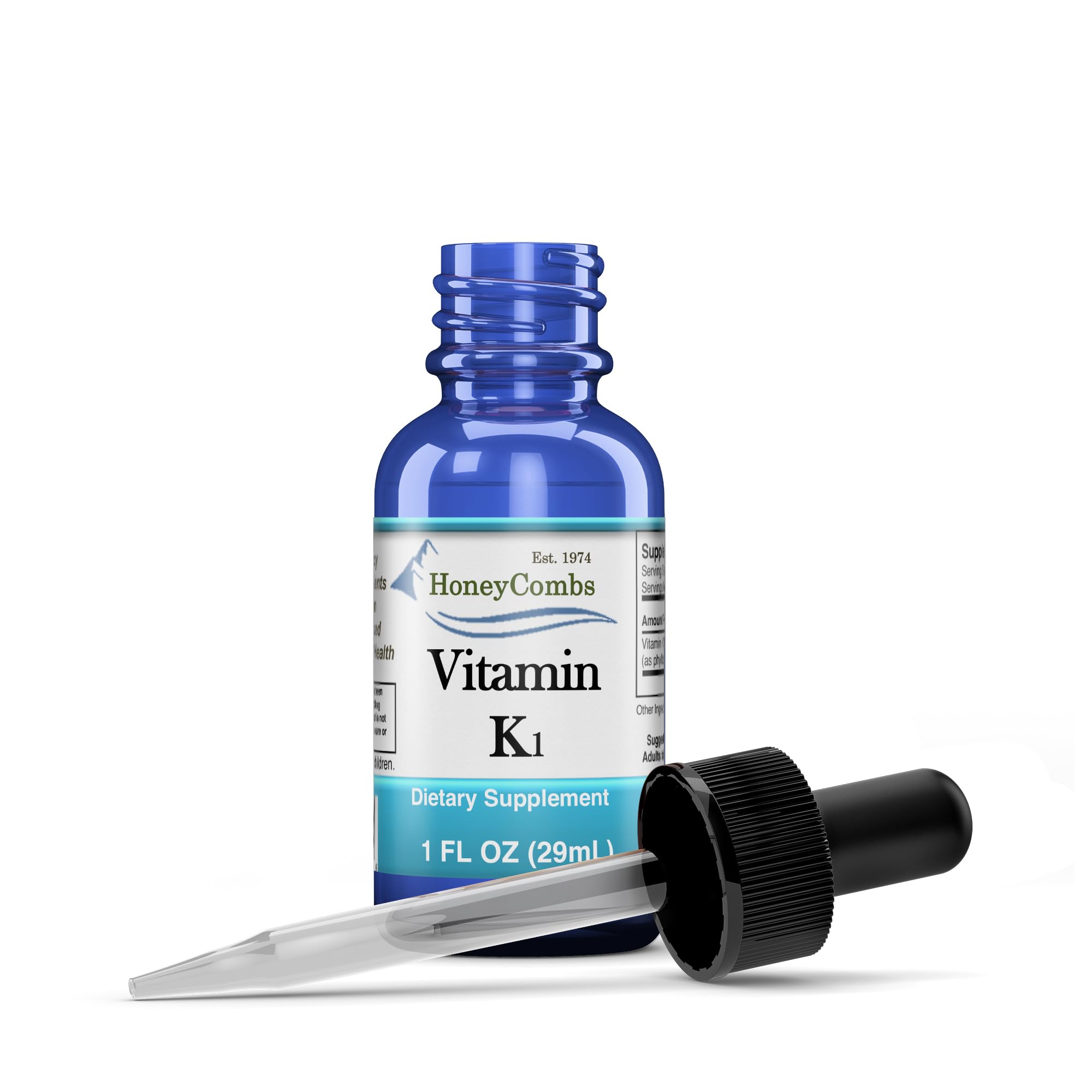 HoneyCombs vitamine K1 gouttes liquides – bouteille facile à intégrer au quotidien.