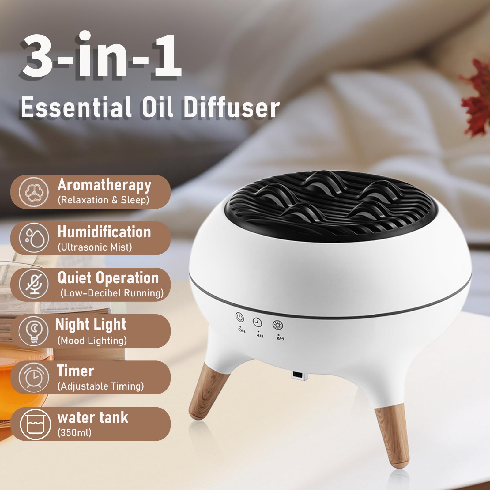 HONEYYEAR diffuseur avec télécommande à distance, contrôle pratique sans se lever.