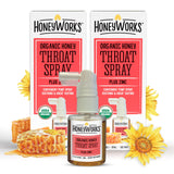HoneyWorks Spray Gorge Adulte, pompe: soulagement rapide pour gorge irritée.
