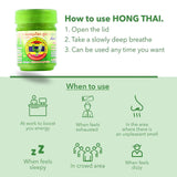 Inhalateur d'aromathérapie HONG THAI vert, aide à se concentrer pendant la session.