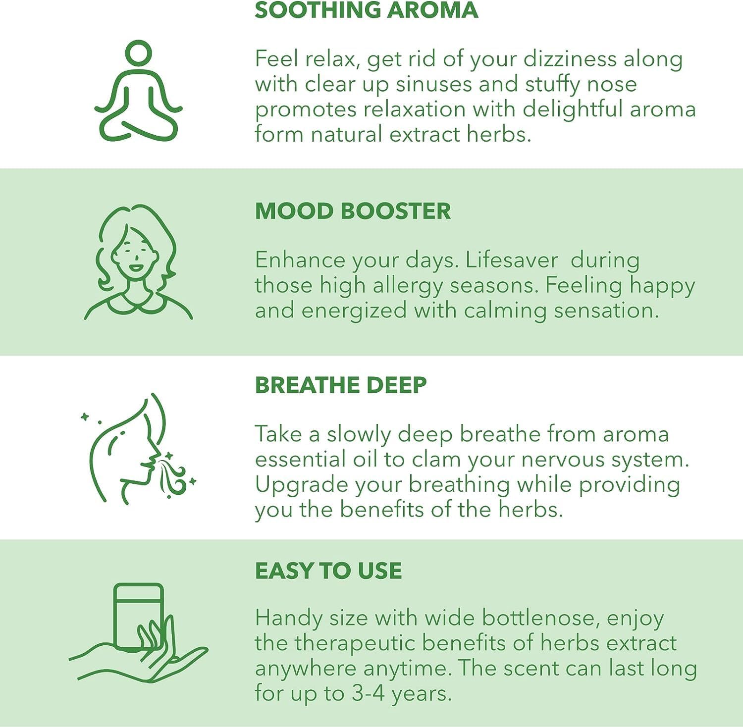 Aperçu de l aromatique inhalant Hong Thai vert pour méditation.