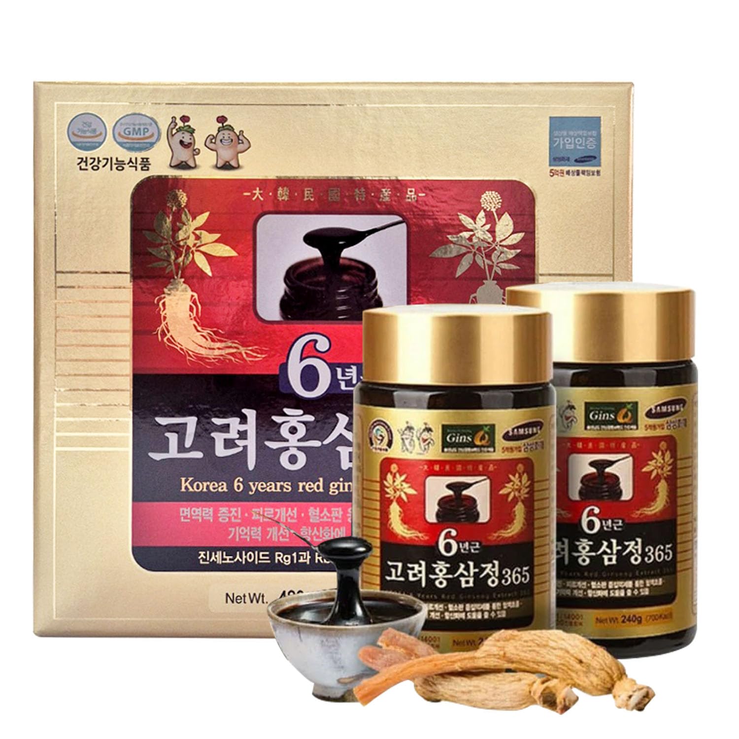 HongSamJeong Emballage en verre et pack double pour la conservation.