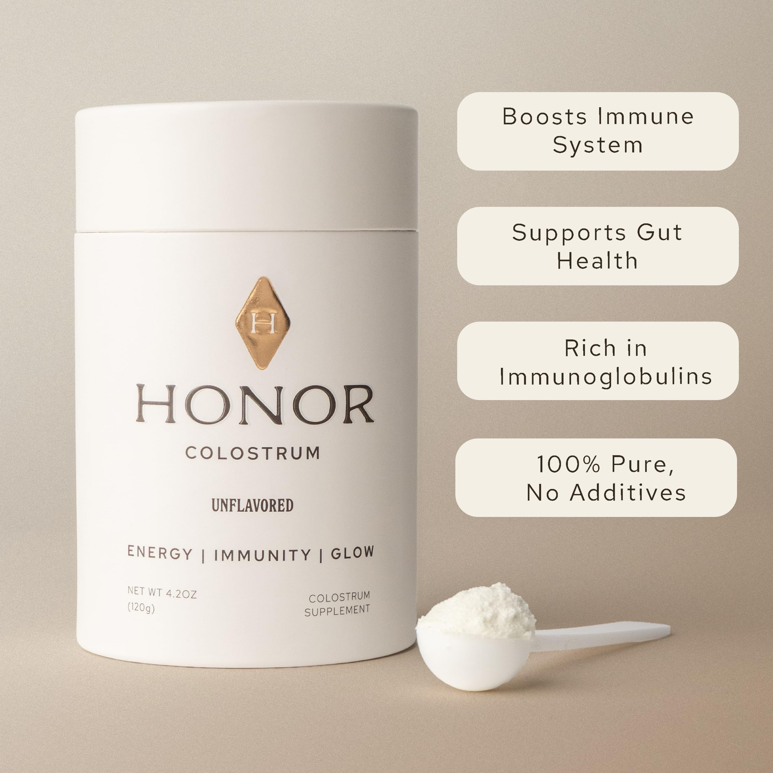 HONOR Colostrum poudre bien-être quotidien grâce à des nutriments naturels