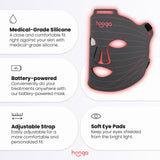 Hooga masque LED sangle ajustable assure un ajustement sûr et confortable.