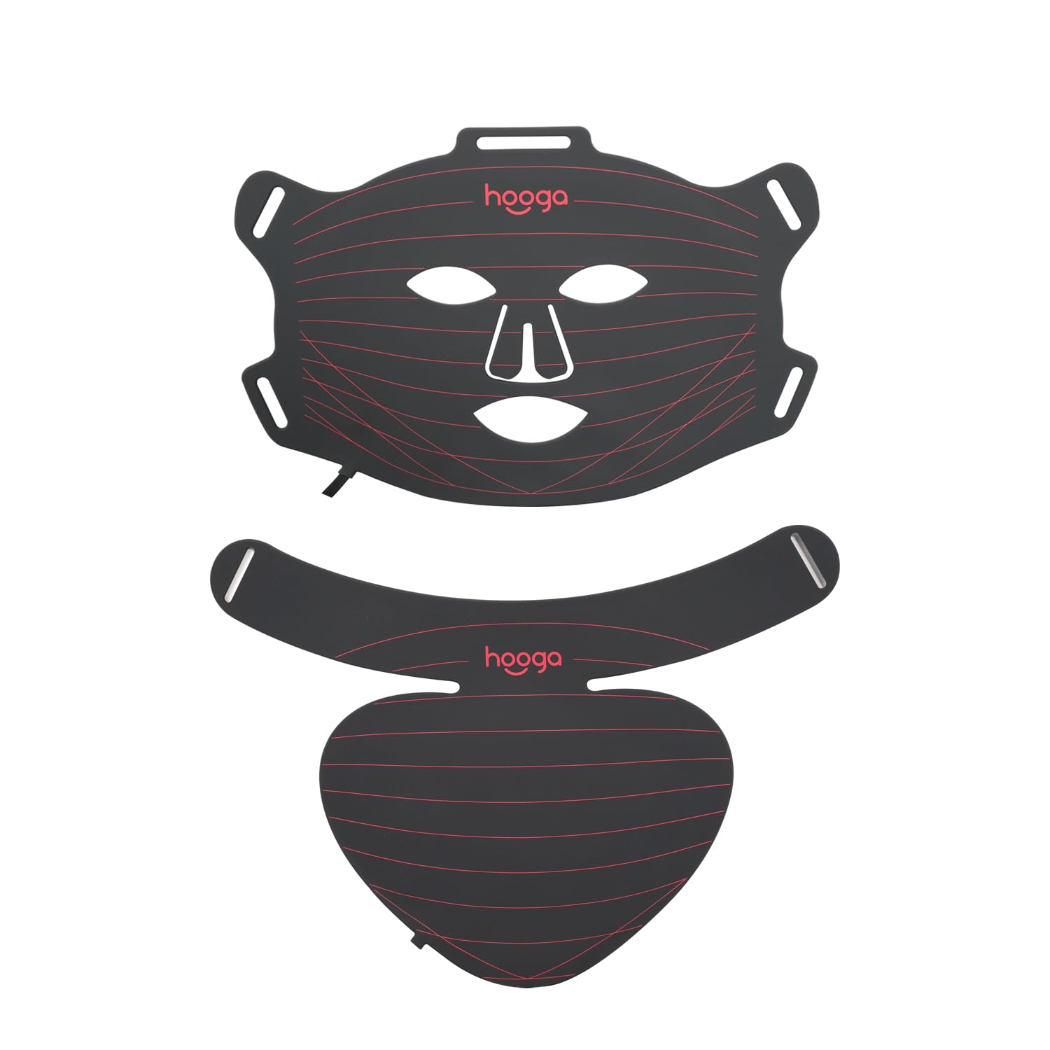 Masque Hooga avec lumière rouge à trois puces couvrant visage et cou