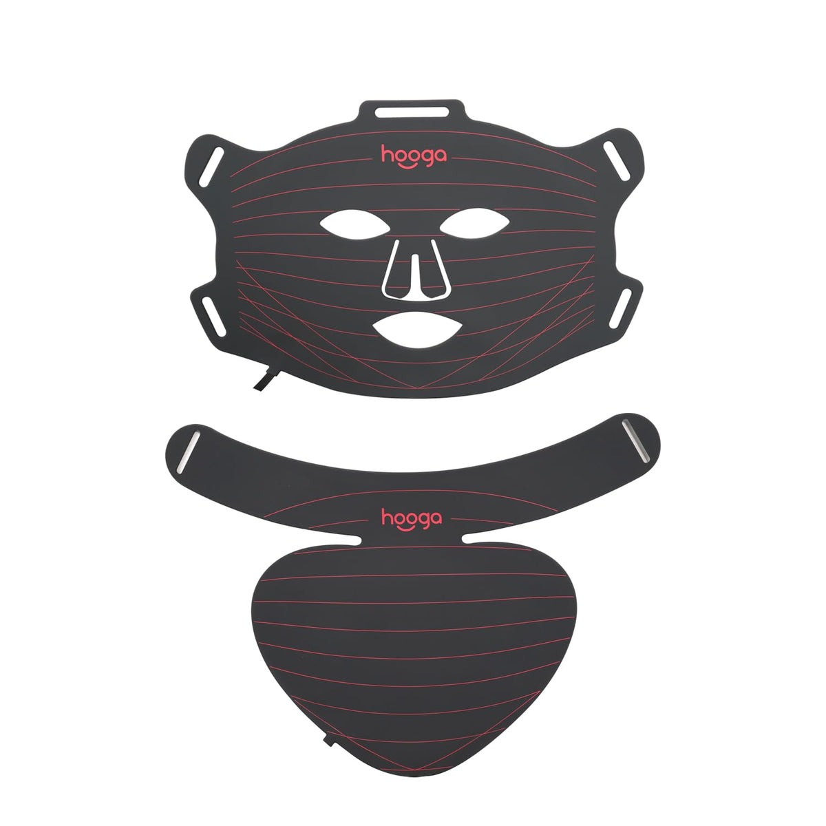 Masque Hooga avec lumière rouge à trois puces couvrant visage et cou