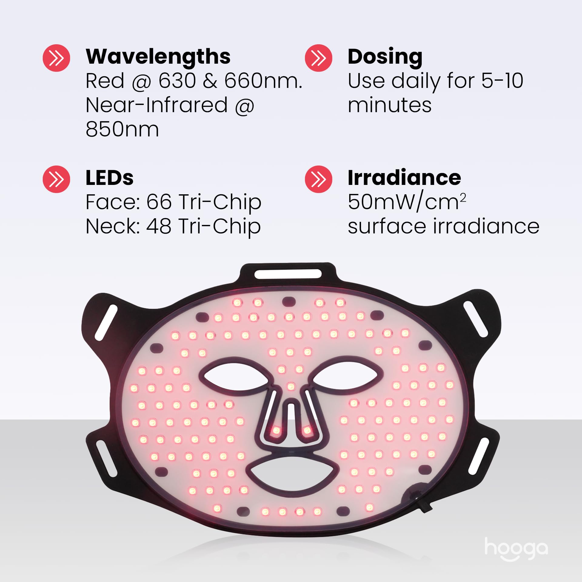 Masque Hooga réglable pour ajustement confortable visage et cou
