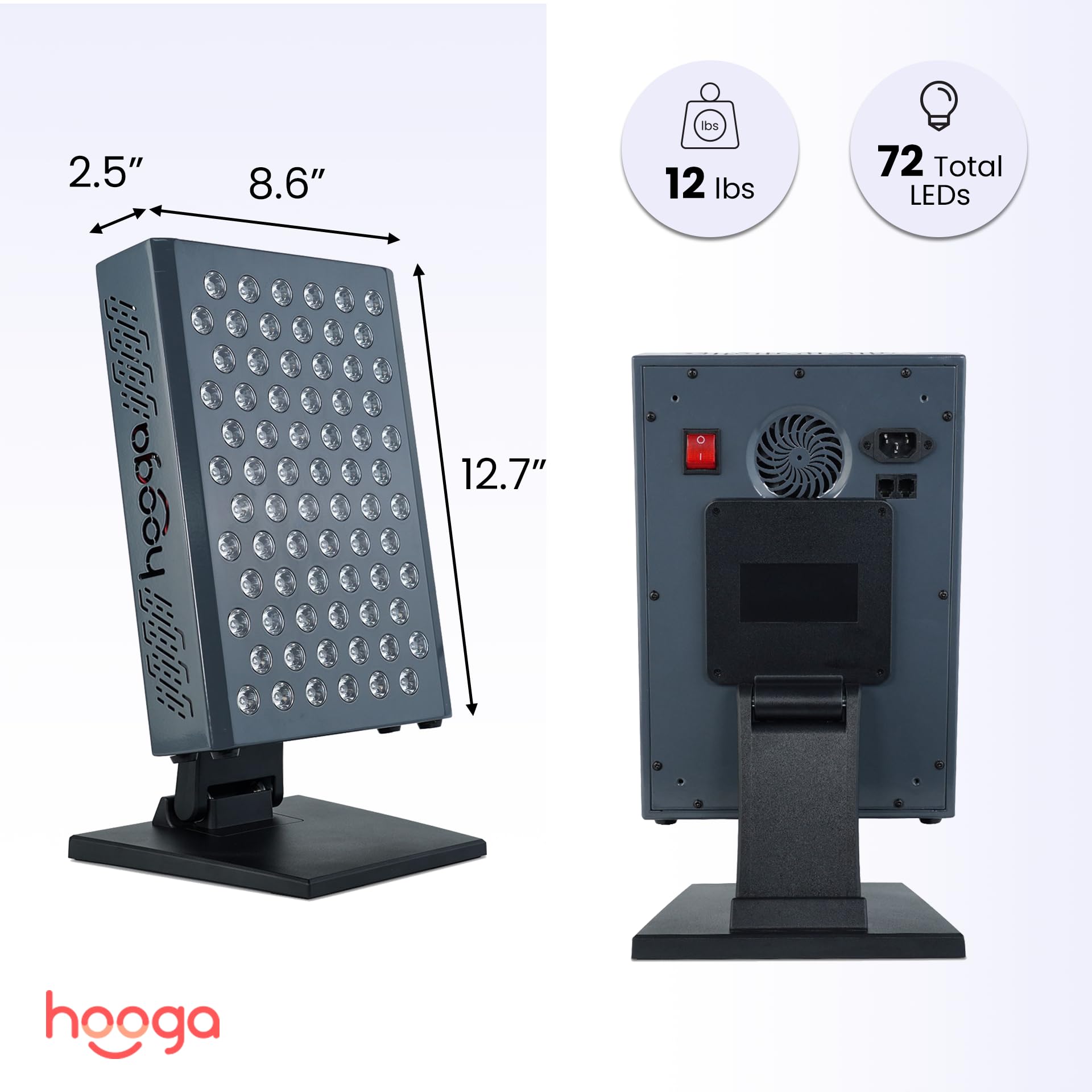 Hooga Ultra360: affichage tactile et minuterie pour régler l'éclairage.