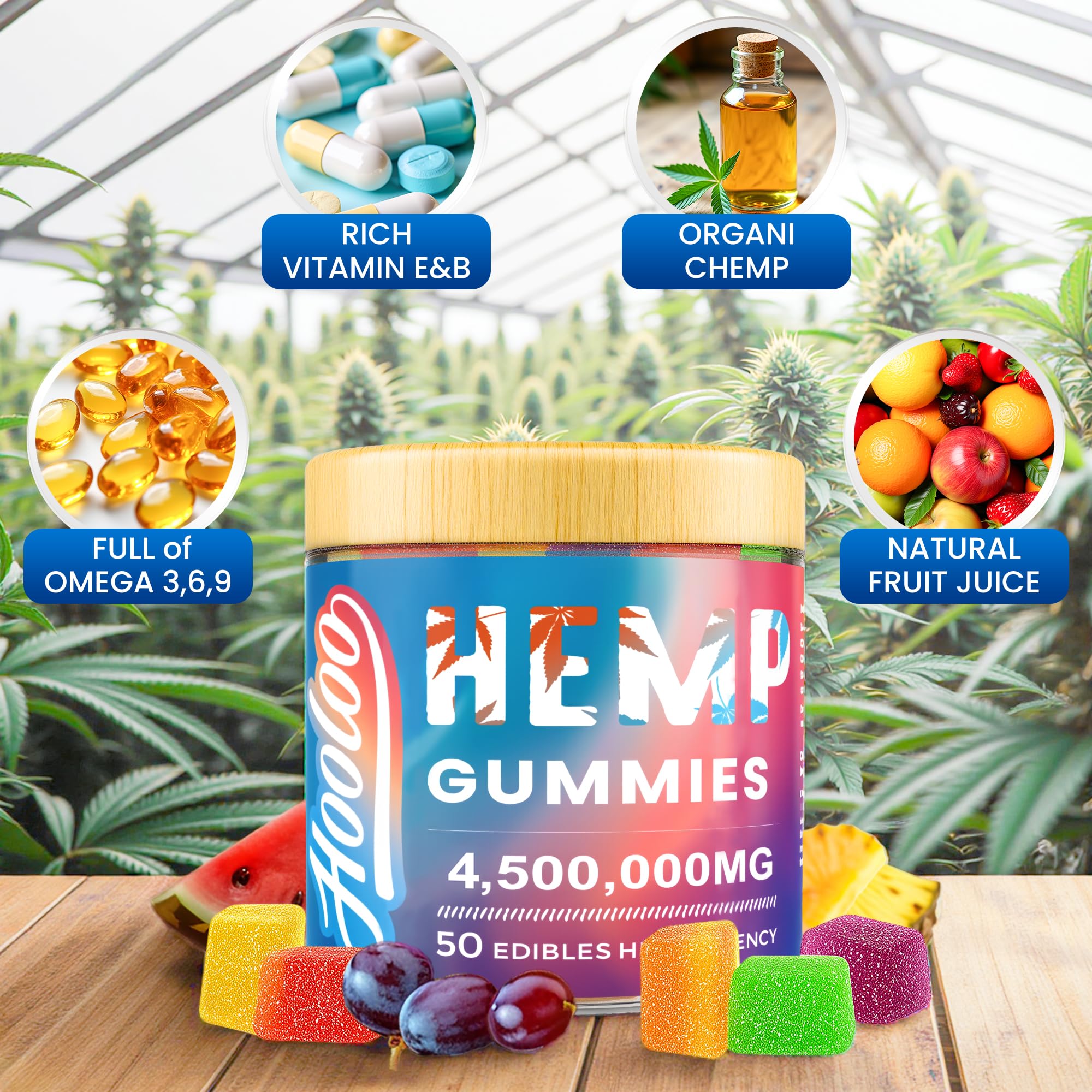 Gommes HOOLOO arômes pastèque, texture douce pour une collation détendue.