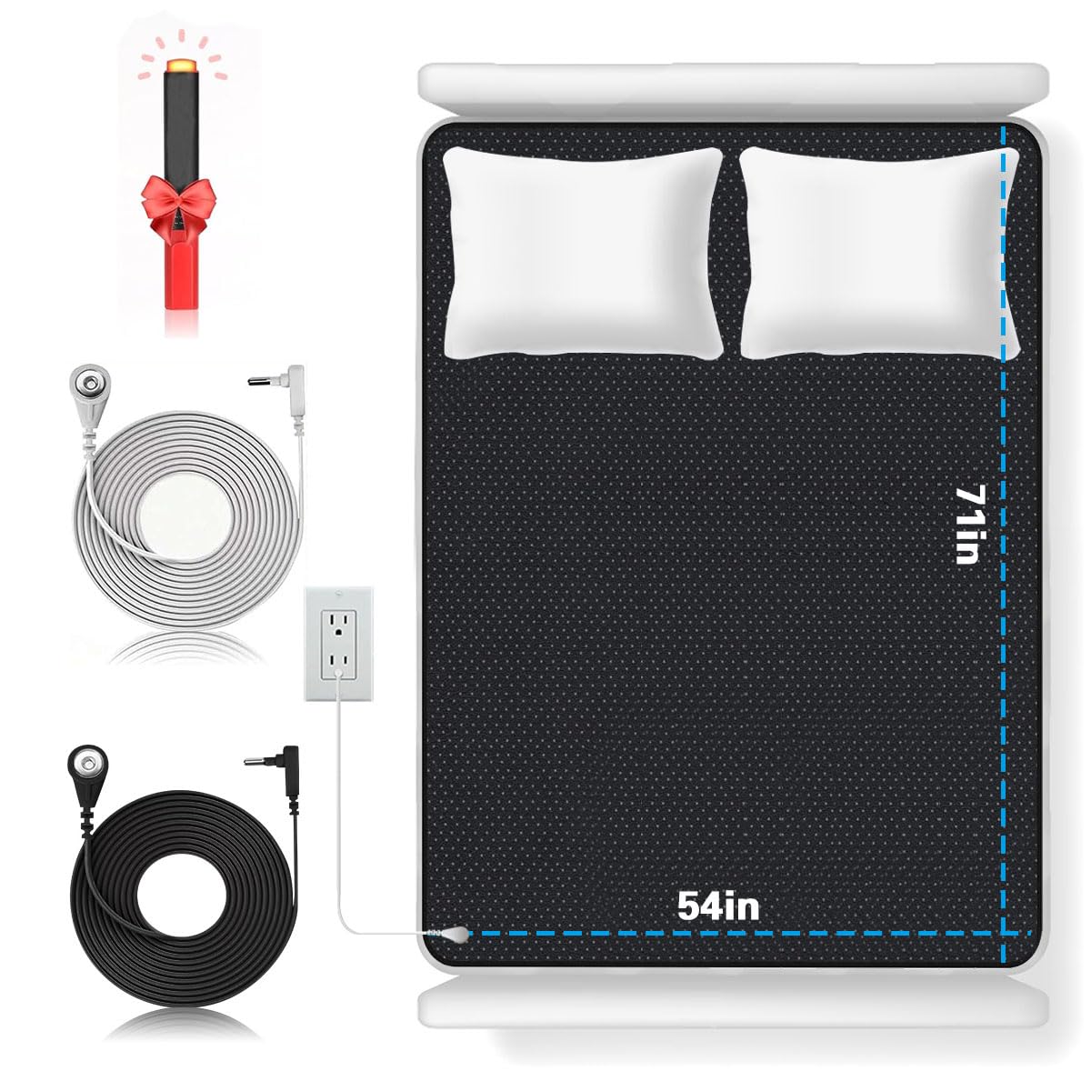 HOOTACH tapis de mise à terre sur lit, amélioration potentielle du sommeil et du bien-être