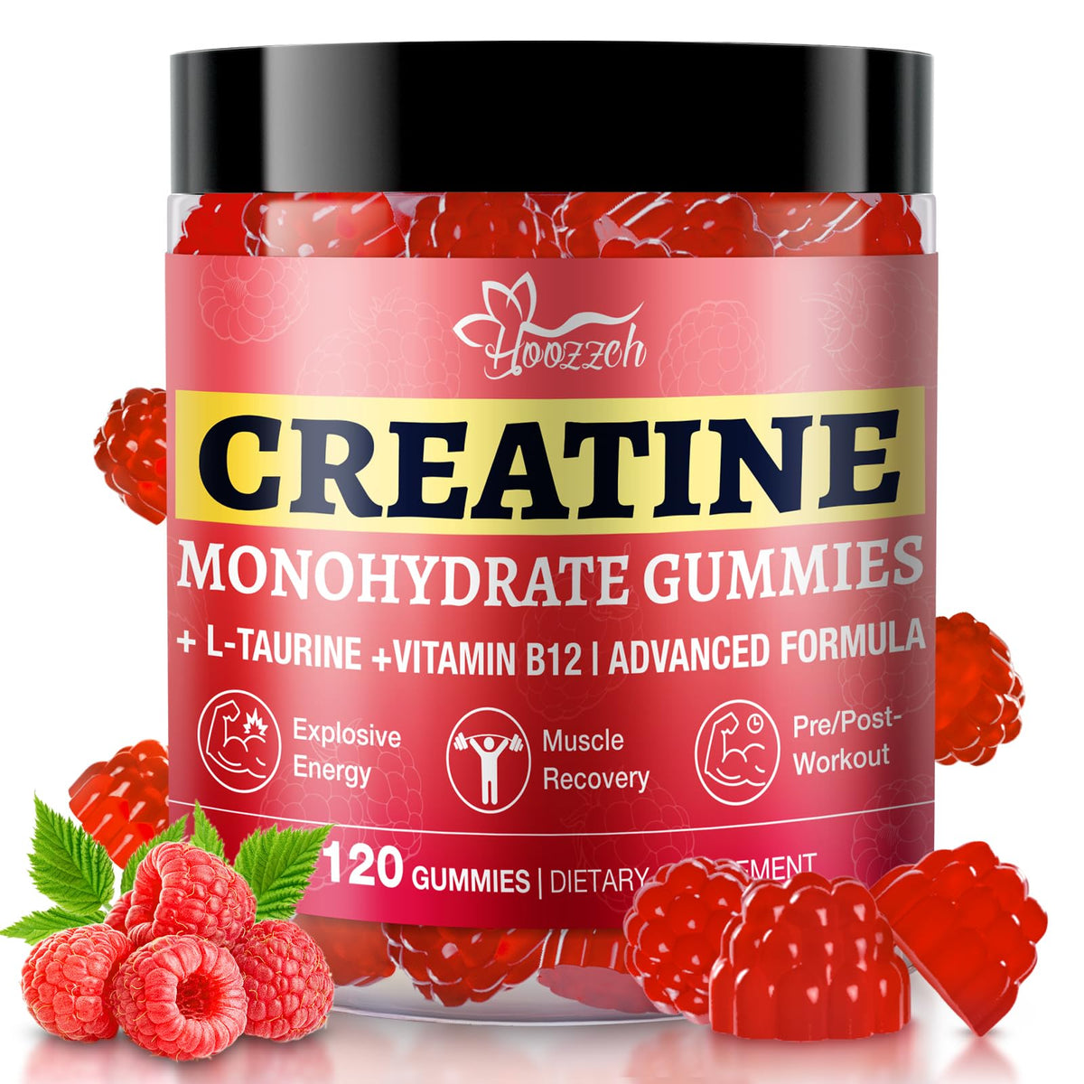 Hoozzch Créatine Gummies en bouteille, pratique et énergétique pour le quotidien