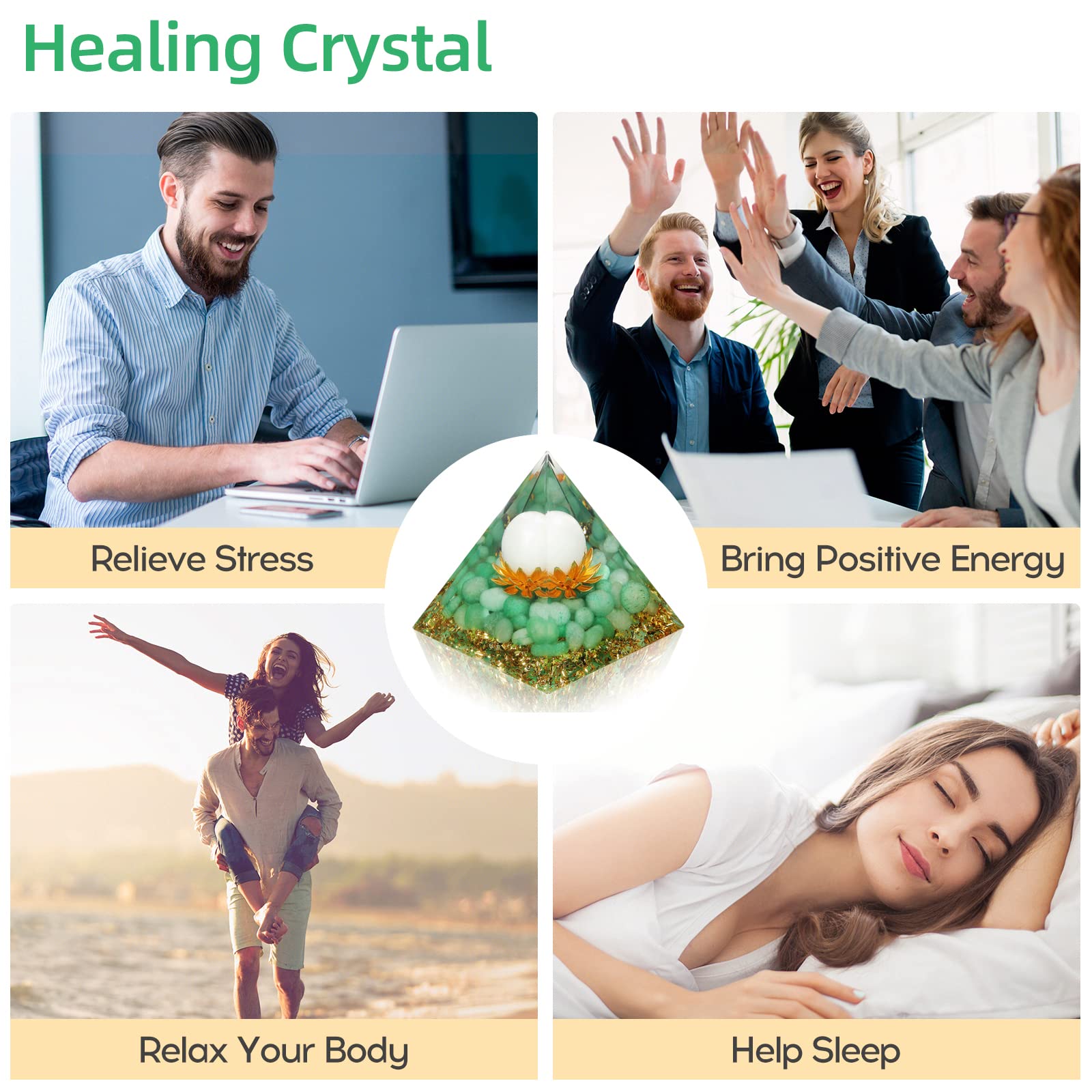 Hopeseed Orgone-Pyramide Feuille Dorée: résine naturelle et énergie protectrice.