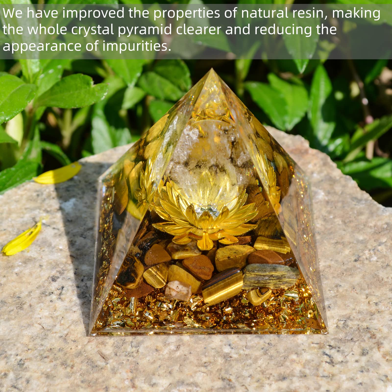 Hopeseed Pyramide Orgone résine naturelle, esthétique claire et durabilité.