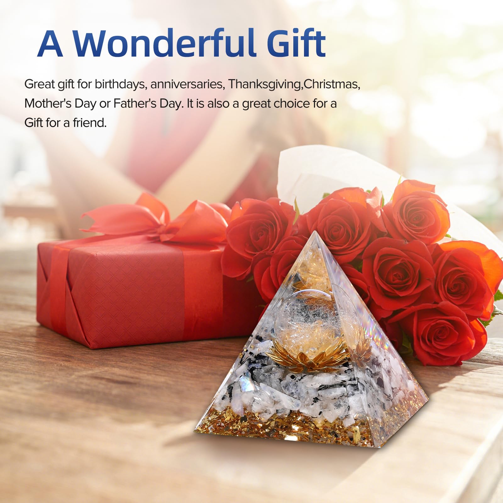Cadeau Hopeseed Orgone, idée parfaite pour occasions spéciales et passionnés de cristaux.