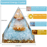 Pyramide Hopeseed Orgonite cristal blanc, parfaite pour calme et concentration.
