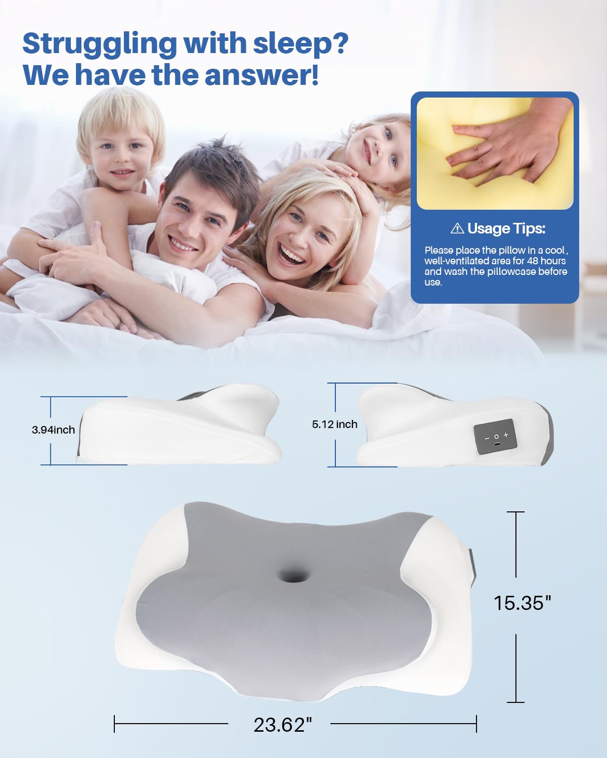 Hopihe oreiller design ergonomique soutien tete cou.