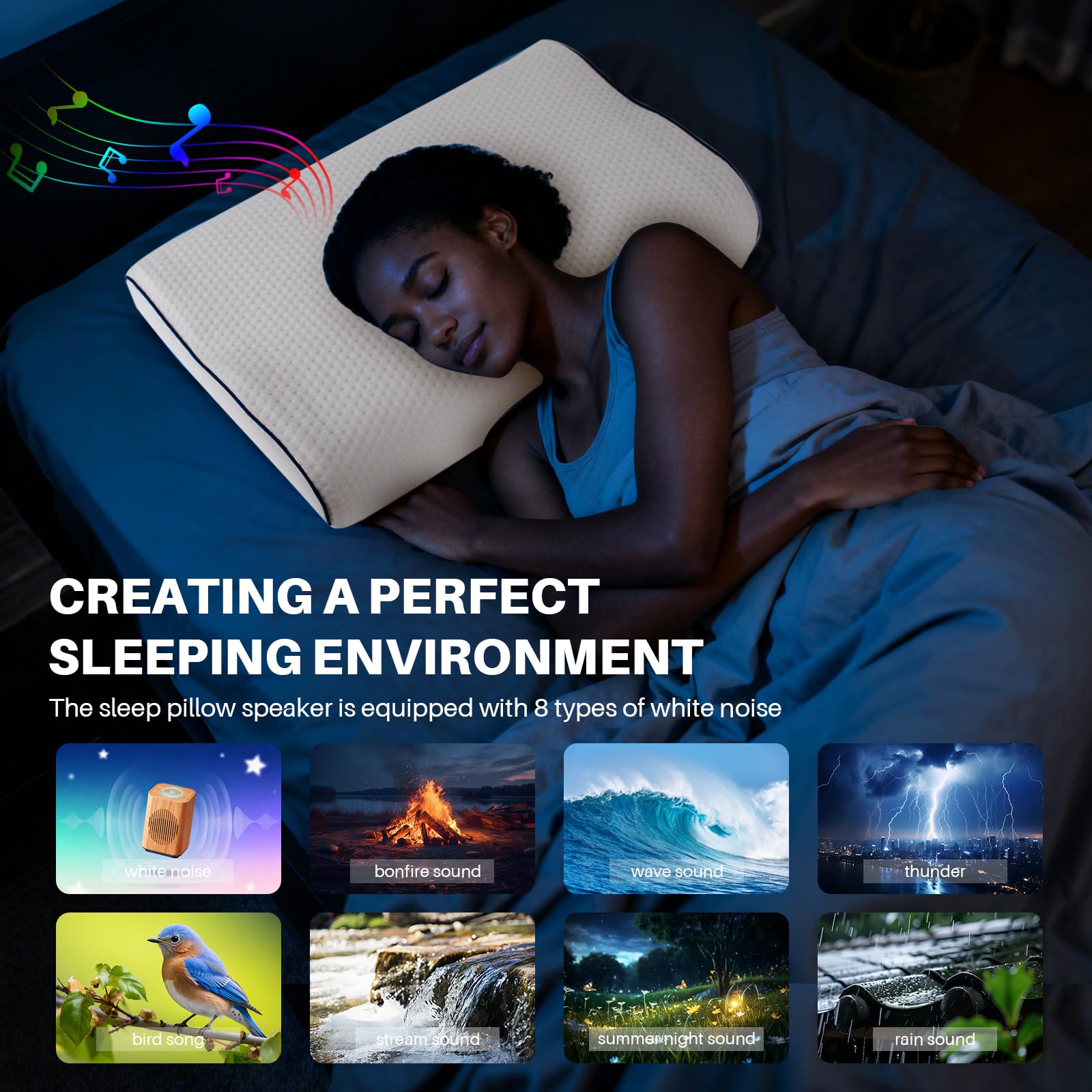 Hopihe Sunrise Minuterie Sommeil: arrêt automatique des sons et de la lumière.