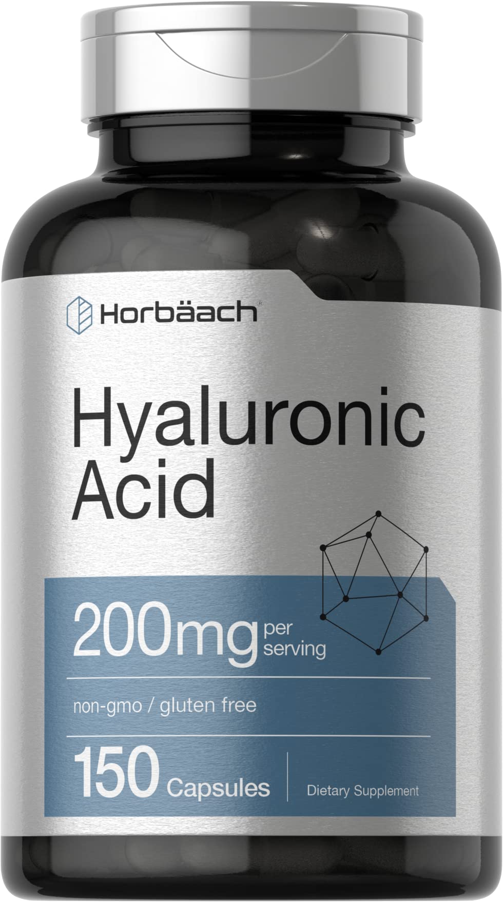 Horbäach acide hyaluronique – bouteille 200 mg, prise pratique dans la routine quotidienne.