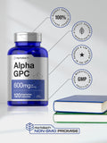 Dose quotidienne Horbäach Alpha GPC 600mg, pratique pour une routine active.