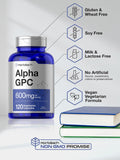 Emballage-carton Horbäach Alpha GPC 600mg, présentation claire et sans allergènes.