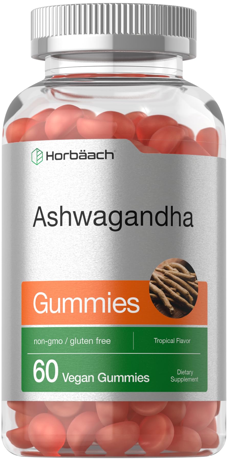 Gommes Horbaach Ashwagandha emballage visible, pureté et commodité au quotidien.